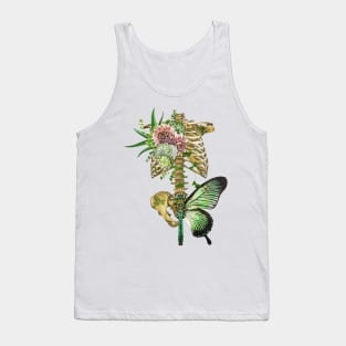 Skeleton, Flower And Butterfly Tank Top